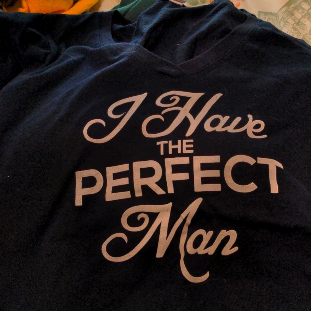 Cute tee shirt is large but fits like a medium